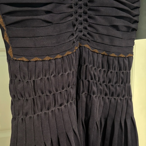 Saks Fifth Avenue Quito Gracie Indigo Synched Waist Midi Dress Size Medium Vneck - Picture 6 of 10